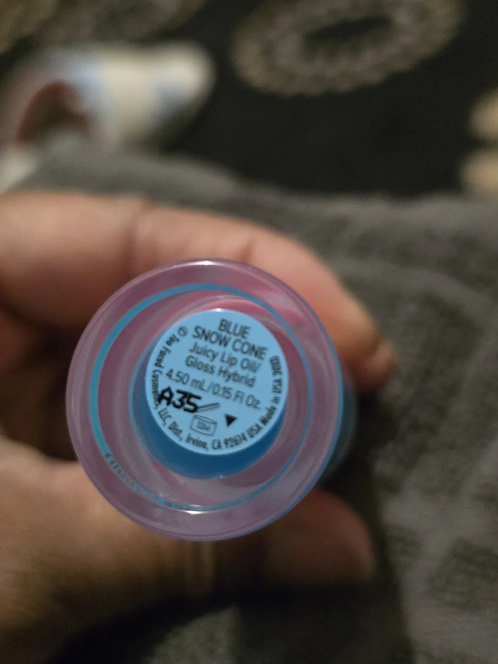 Too Faced Kissing Jelly Gloss —Blue snow cone